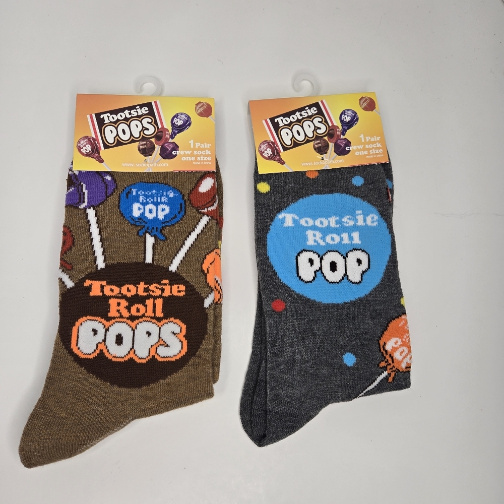Tootsie Roll Pops Lollipops Suckers Candy Multicolored Crew Socks  Unise…